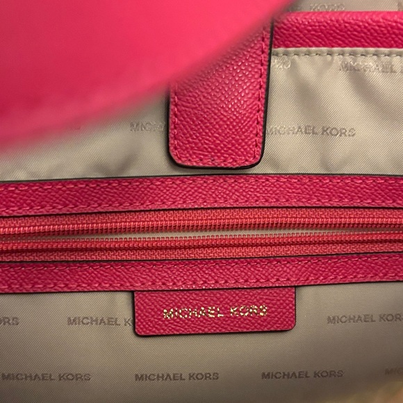 Michael Kors Maddie Pink Tote with Gold Accents - Picture 3 of 9